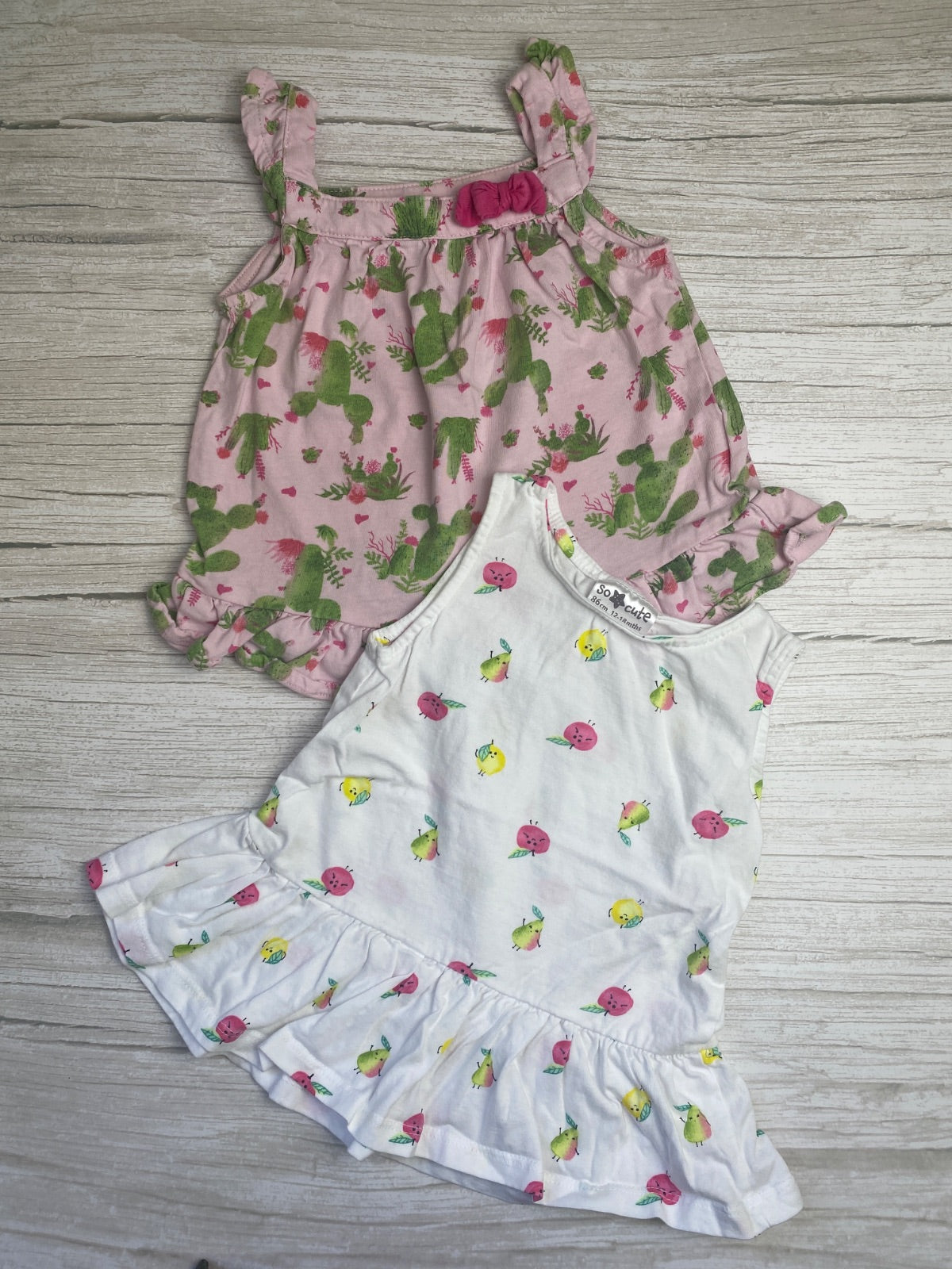 Set 2 Top Estivi per Bambina con Stampe Varie