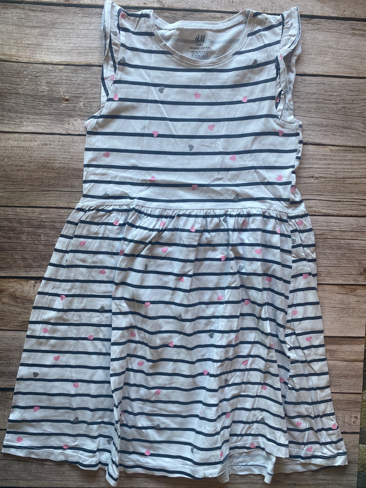Vestito a righe H&M con cuori per bambina