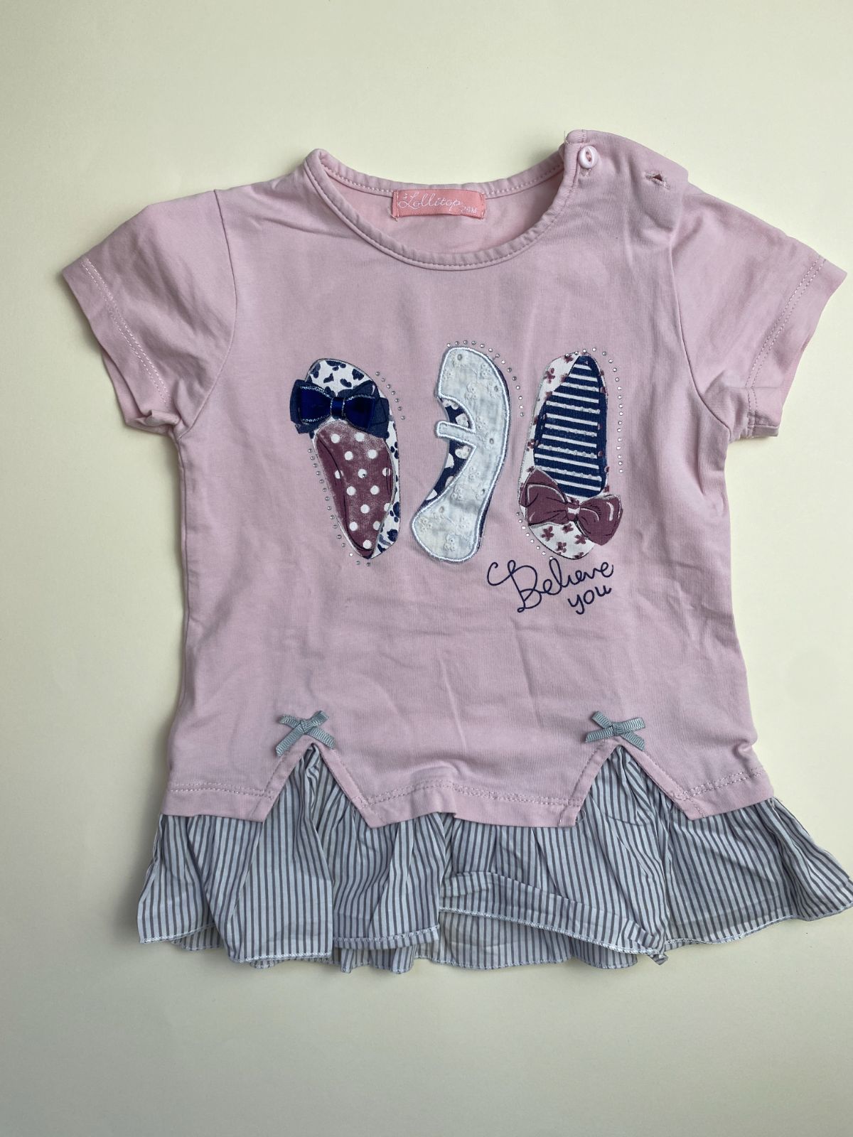 Maglietta Bambina Rosa Maniche Corte