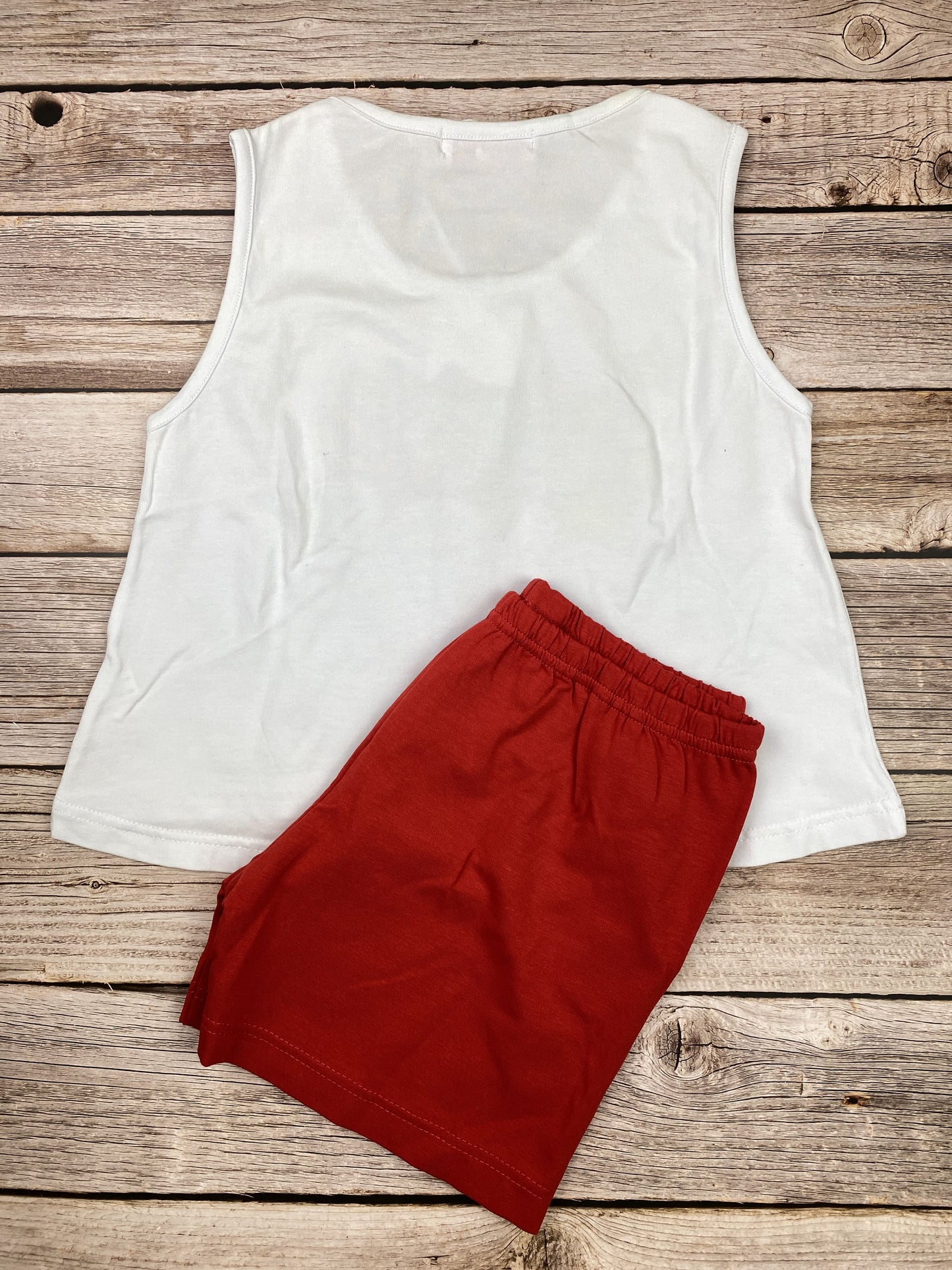 Set t-shirt senza manica e pantaloncini