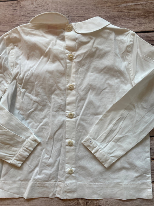 Camicia Bianca a Maniche Lunghe con Colletto Peter Pan