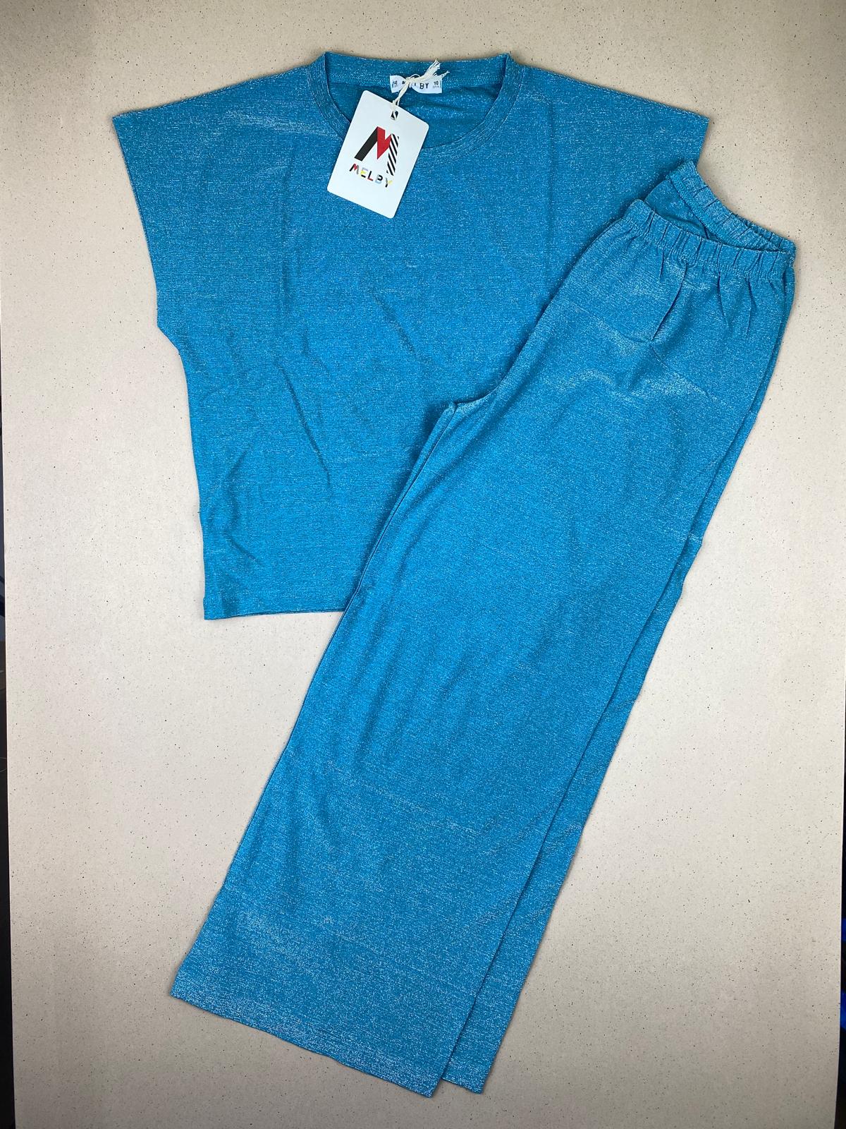 Set t-shirt e pantalone in lurex