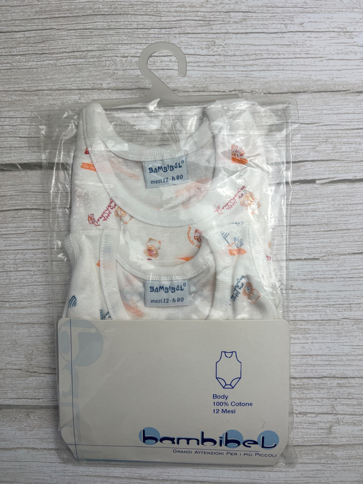 Set 2 Body Neonato Bambibel 100% Cotone