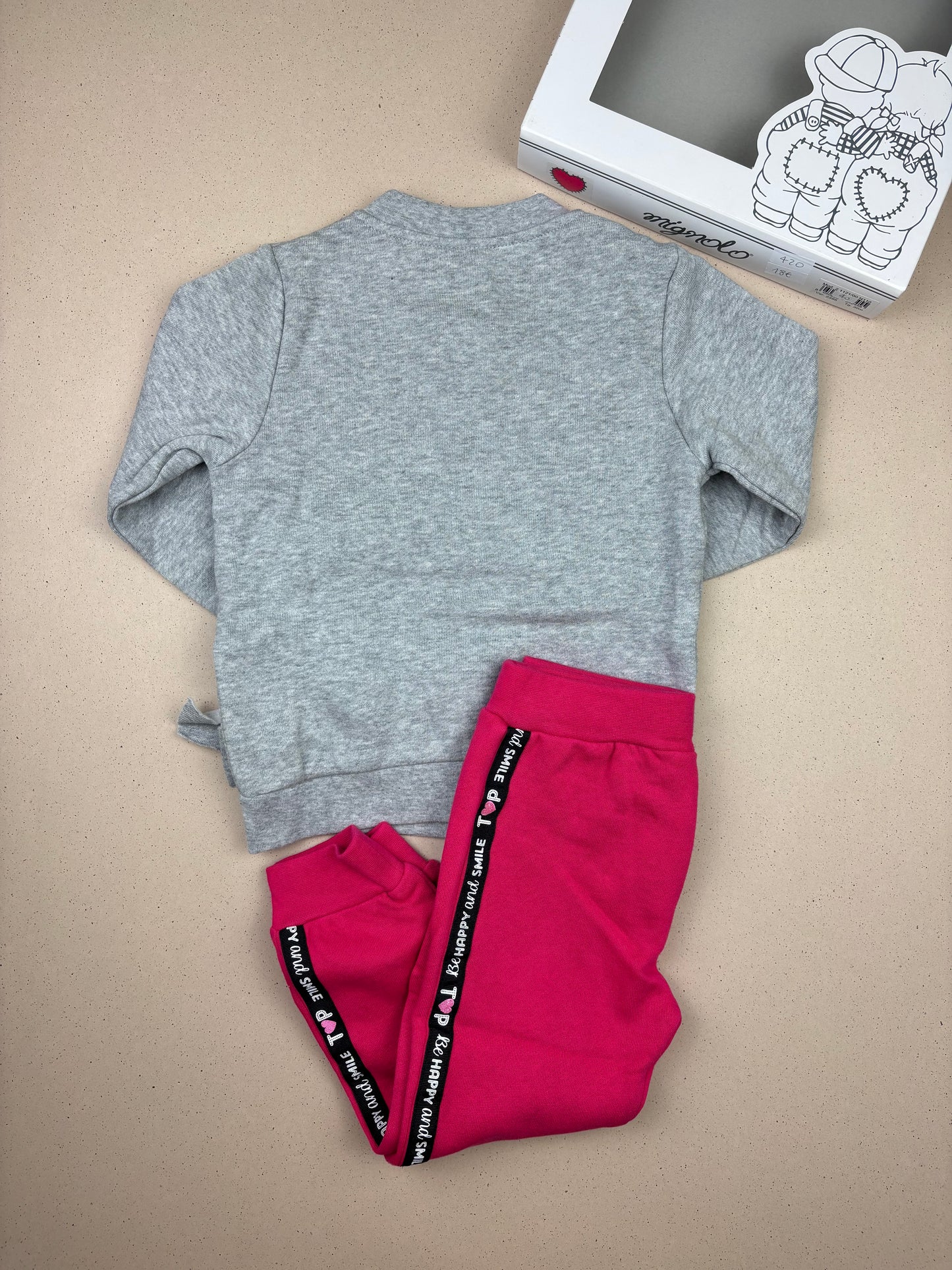 Set felpa con zip e pantalone
