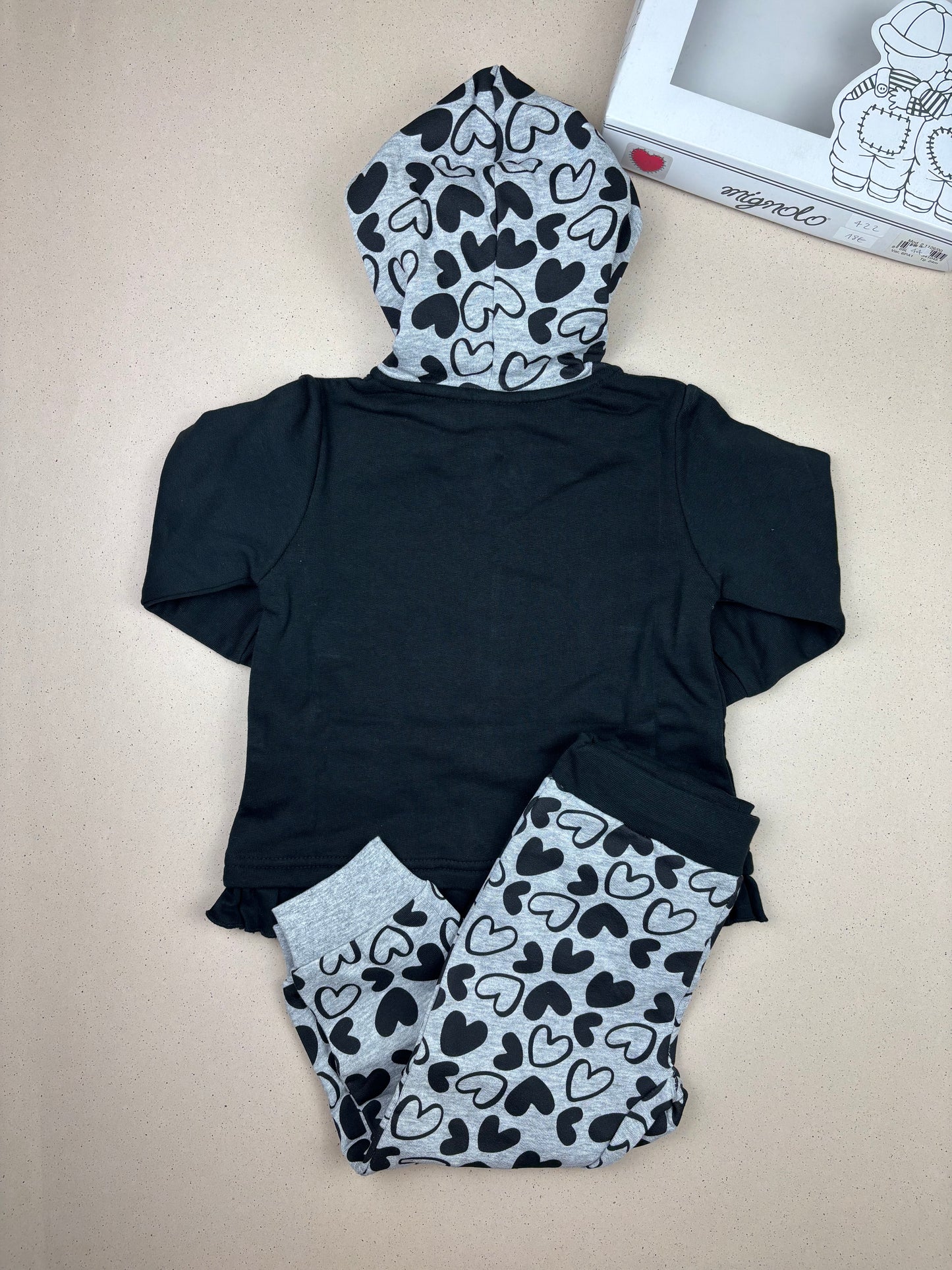 Set felpa con zip e pantalone