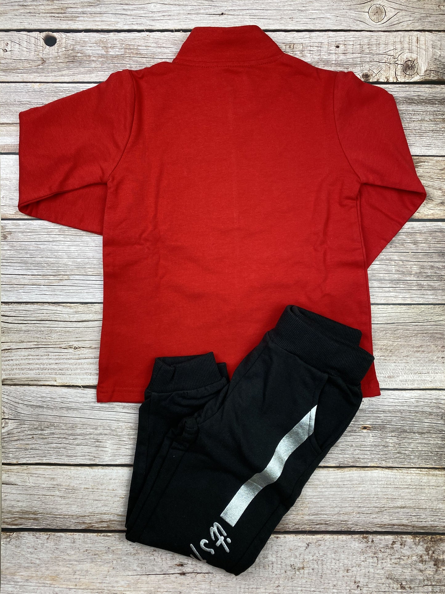 Set felpa con zip e pantalone