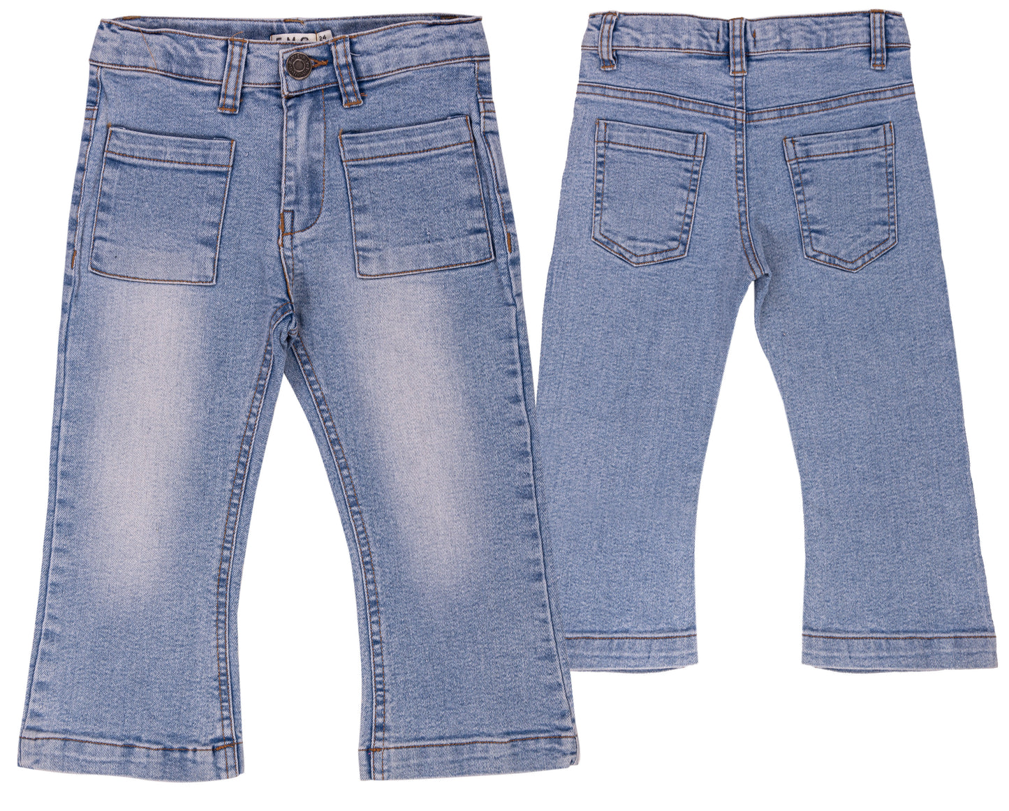 Jeans flared in denim chiaro