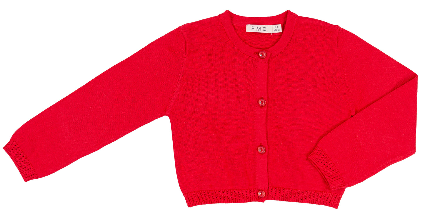 Cardigan rosso in cotone