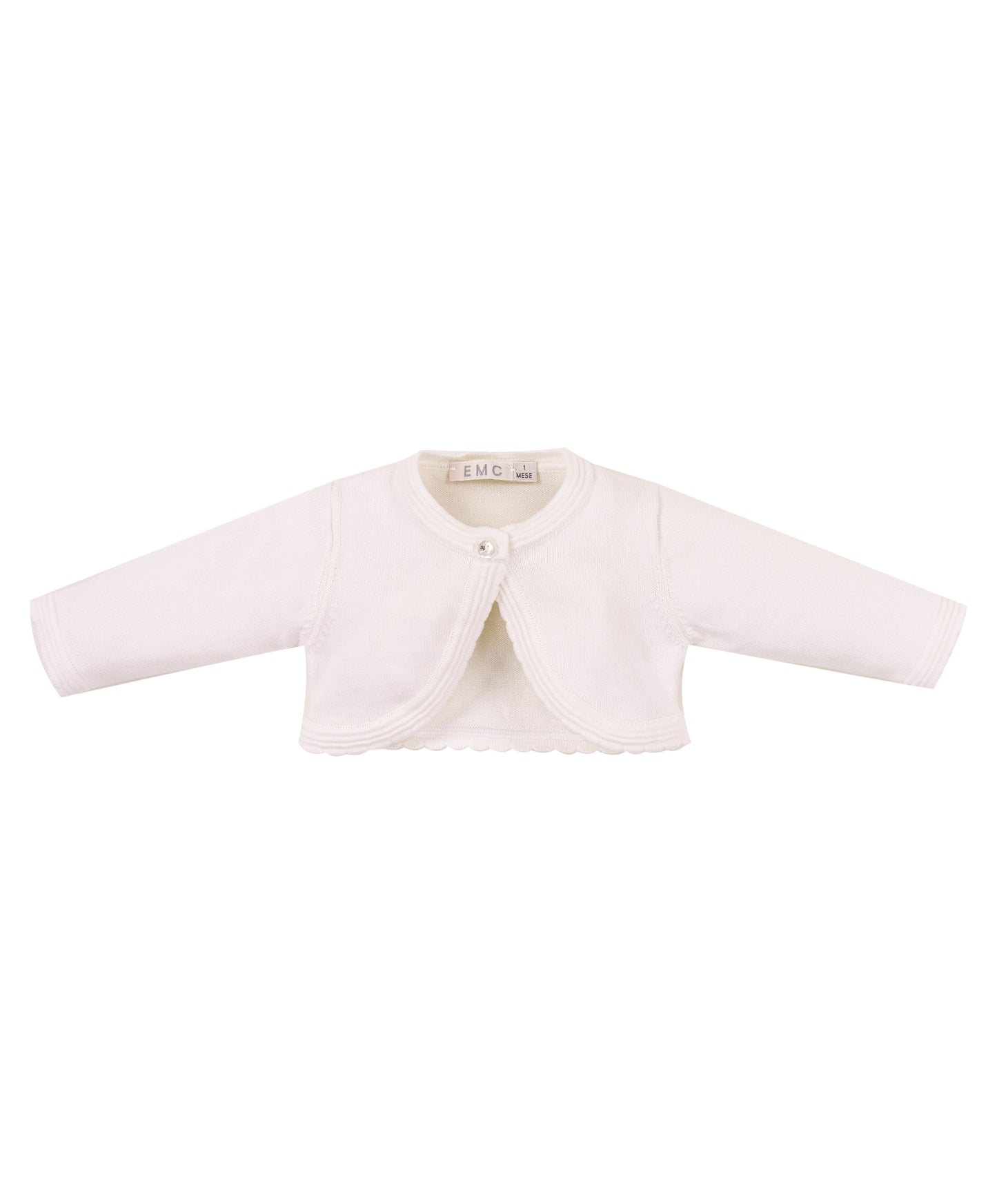 Cardigan bolero bianco in cotone