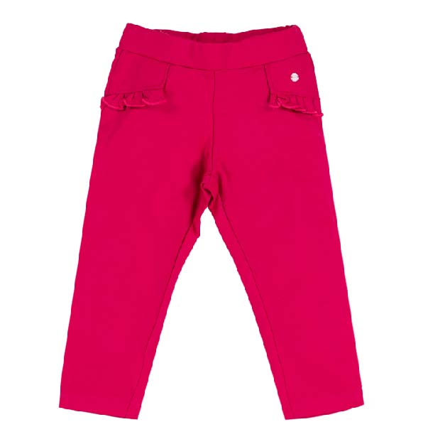 Pantaloni fucsia con volant per bambina