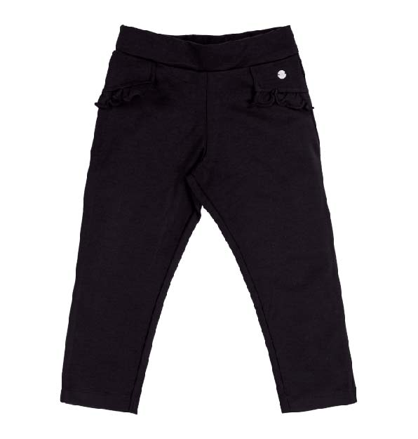 Pantaloni neri con volant per bambina