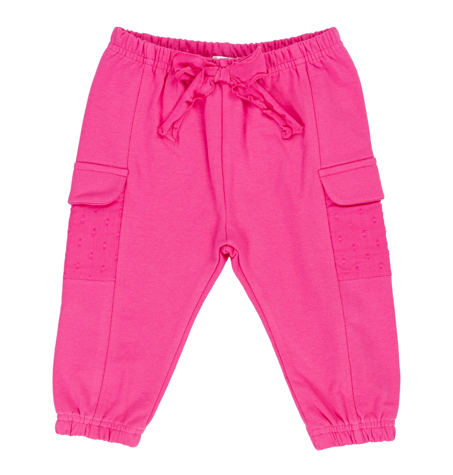 Pantaloni cargo fucsia con fiocco