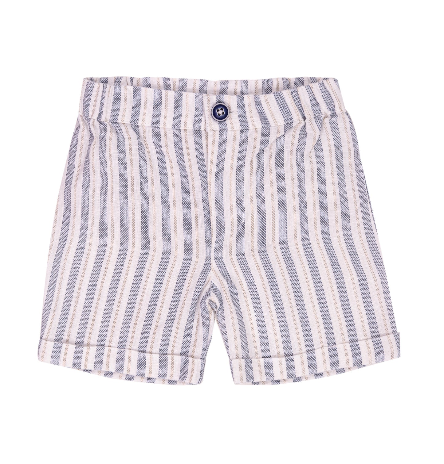 Shorts a righe per bambino in lino