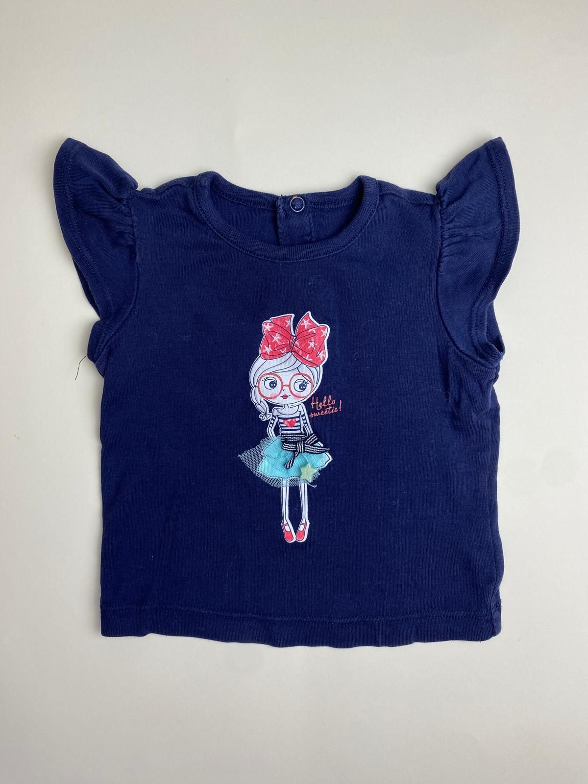 Maglietta Bambina Blu Maniche Corte
