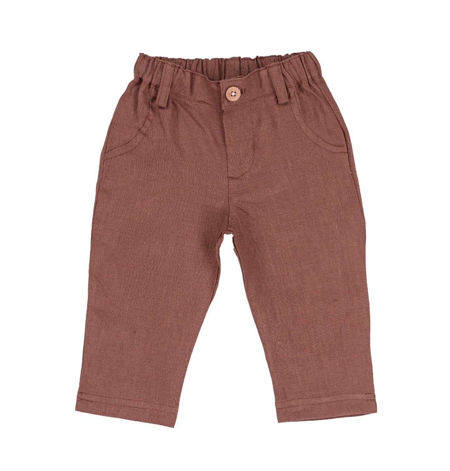 Pantalone in lino marrone