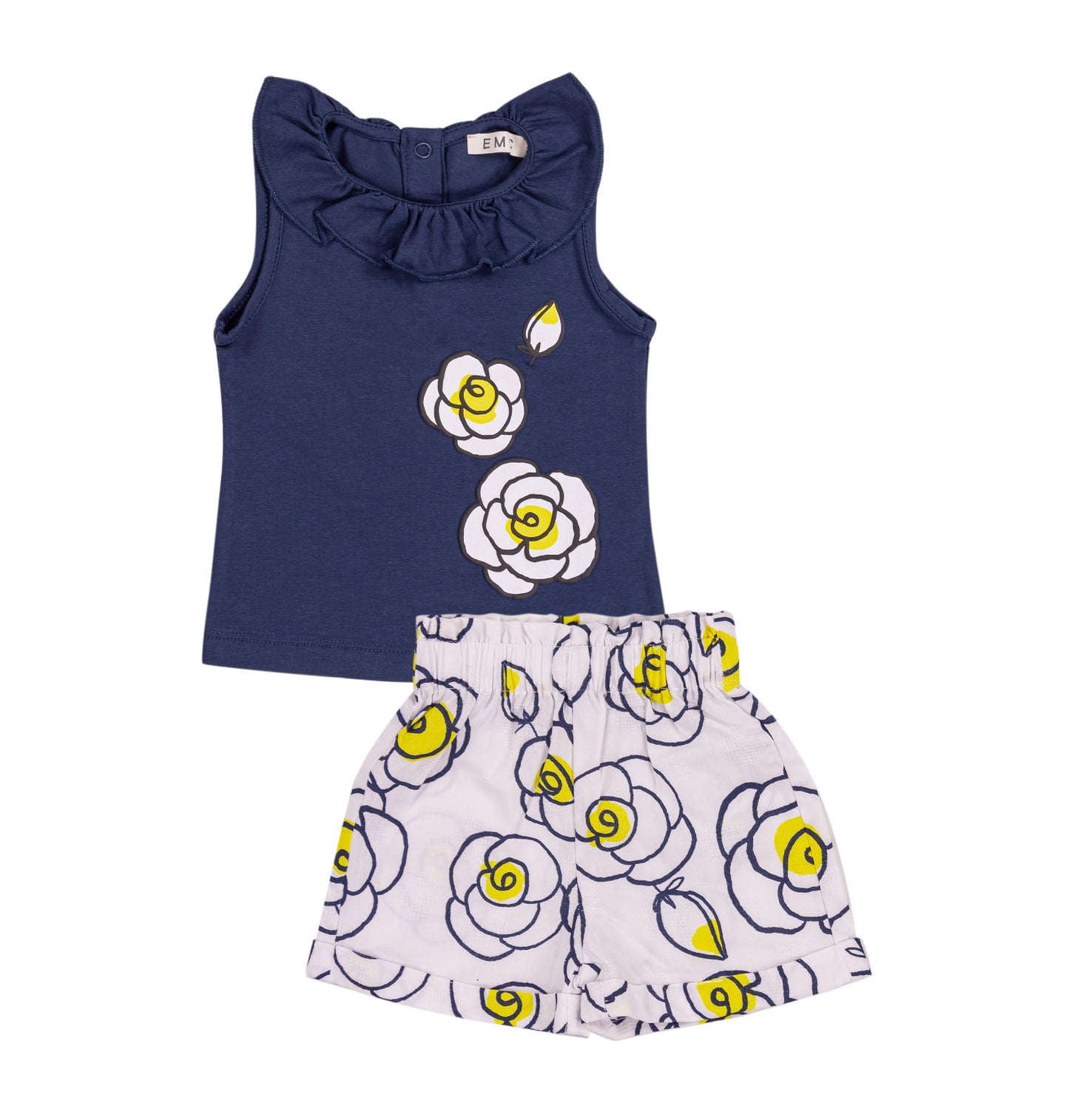 Completo estivo bambina top e shorts floreali