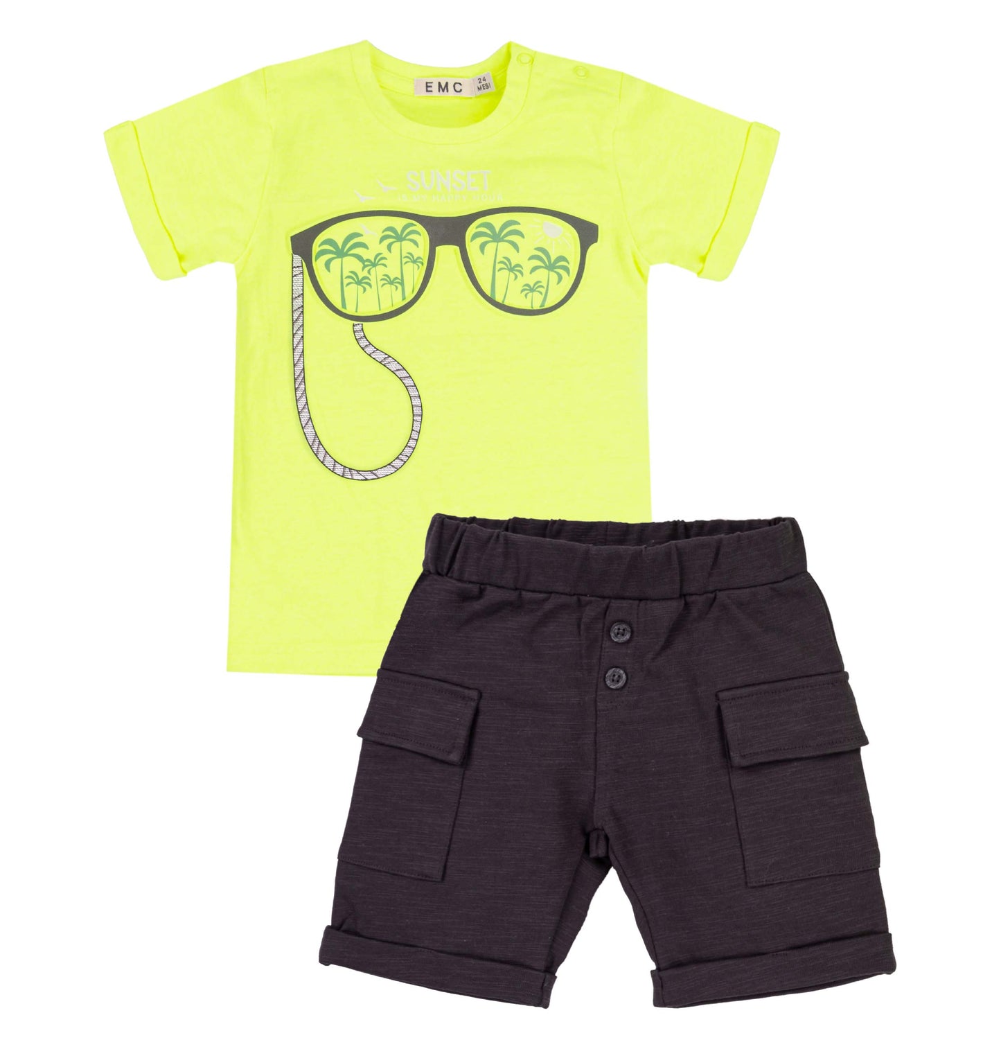 Completo estivo bambino t-shirt e shorts cargo