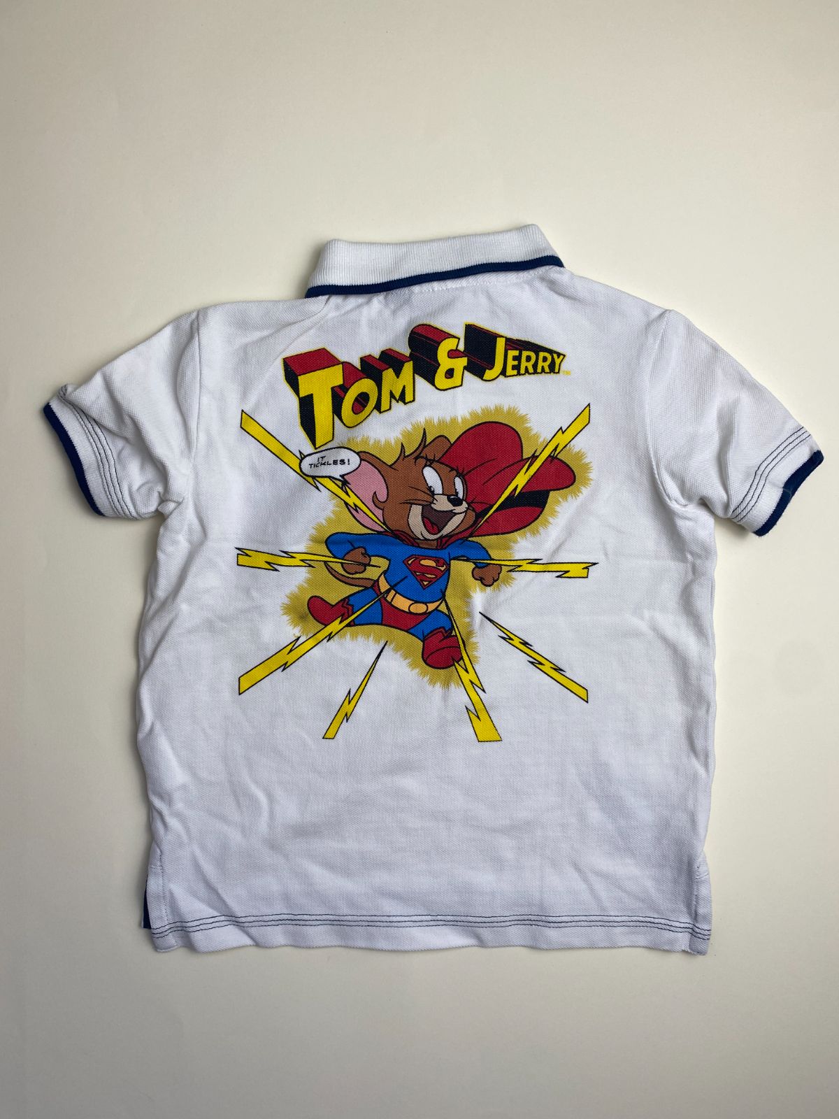 Polo Bambino Tom & Jerry Supereroi Bianca