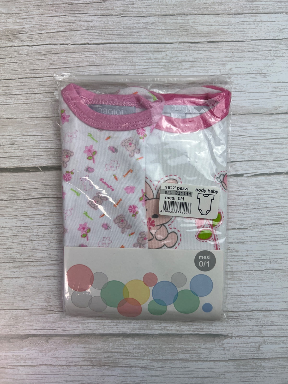 Set 2 Body Baby Bagigi per Neonata