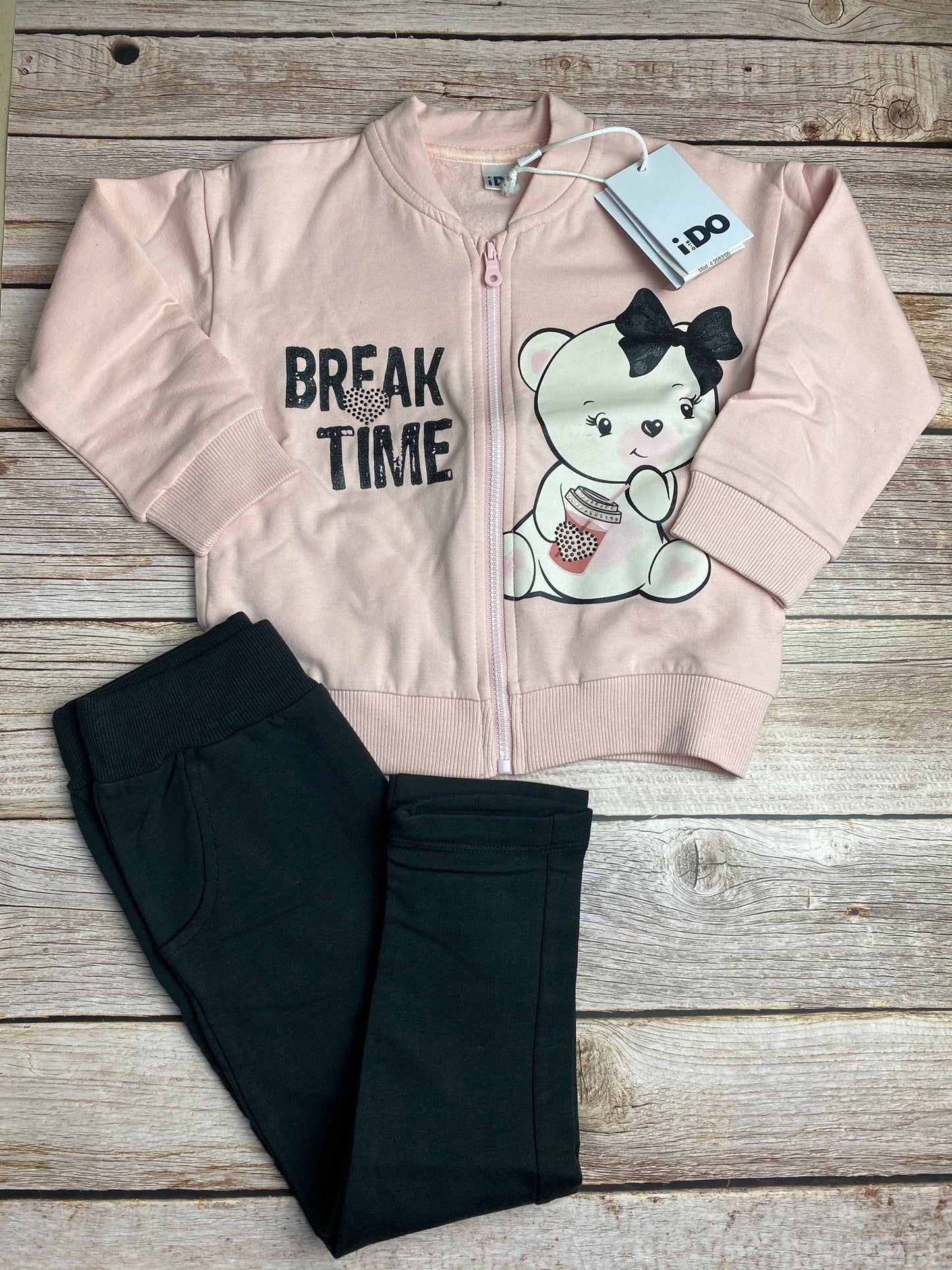 Set felpa con zip e pantalone