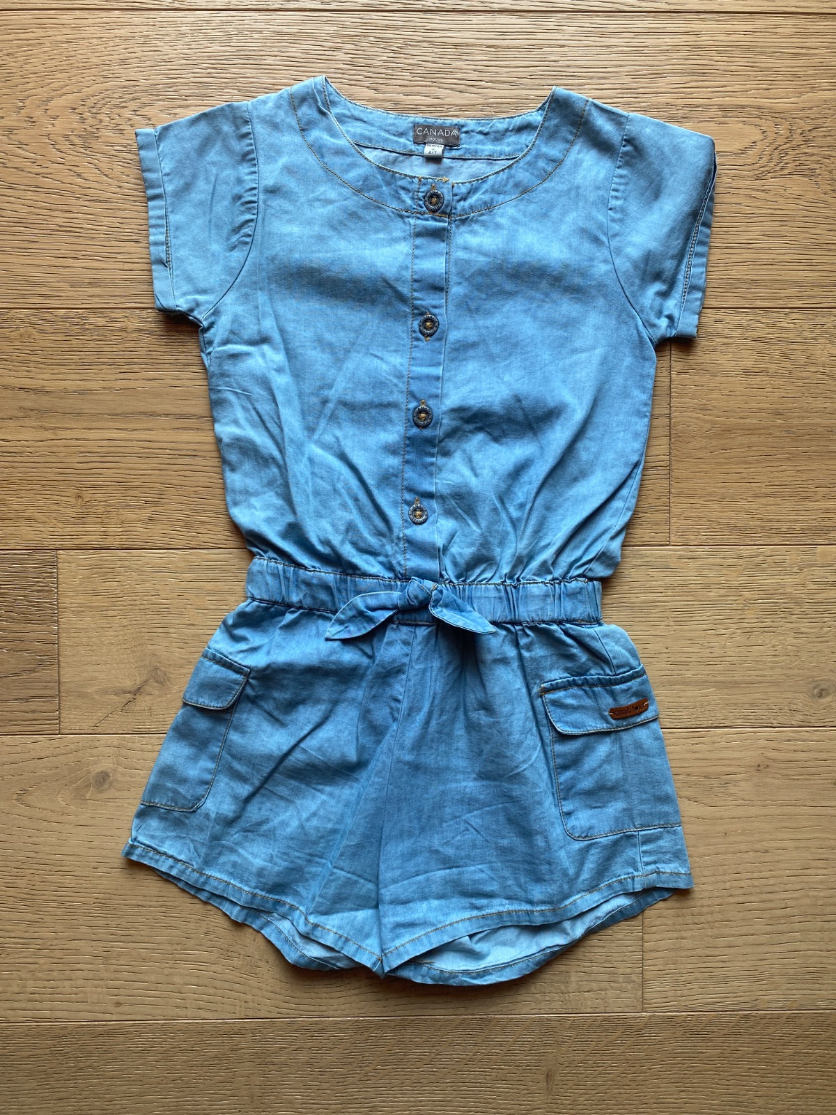 Tutina corta in denim per bambini
