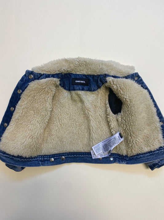 Giacca di jeans Diesel per bambini con colletto in pelliccia sintetica