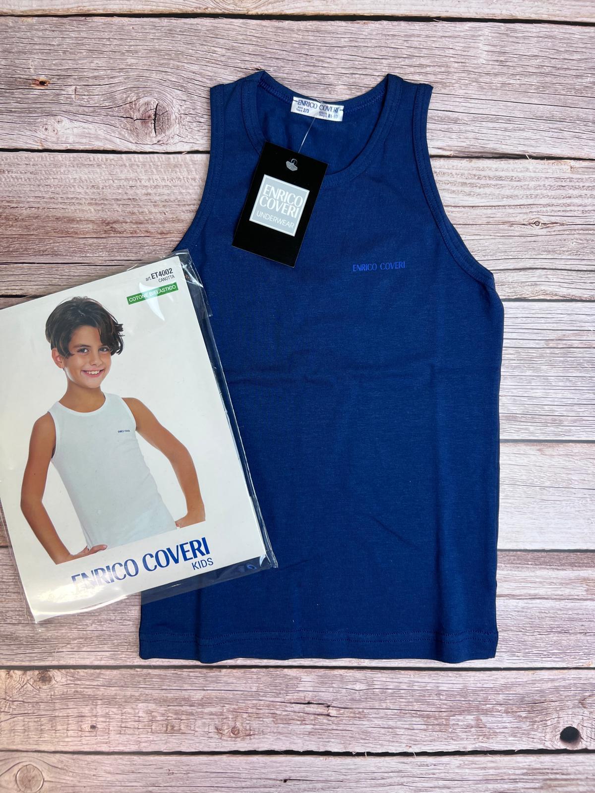 Canotta in cotone bielastico - colore blu jeans