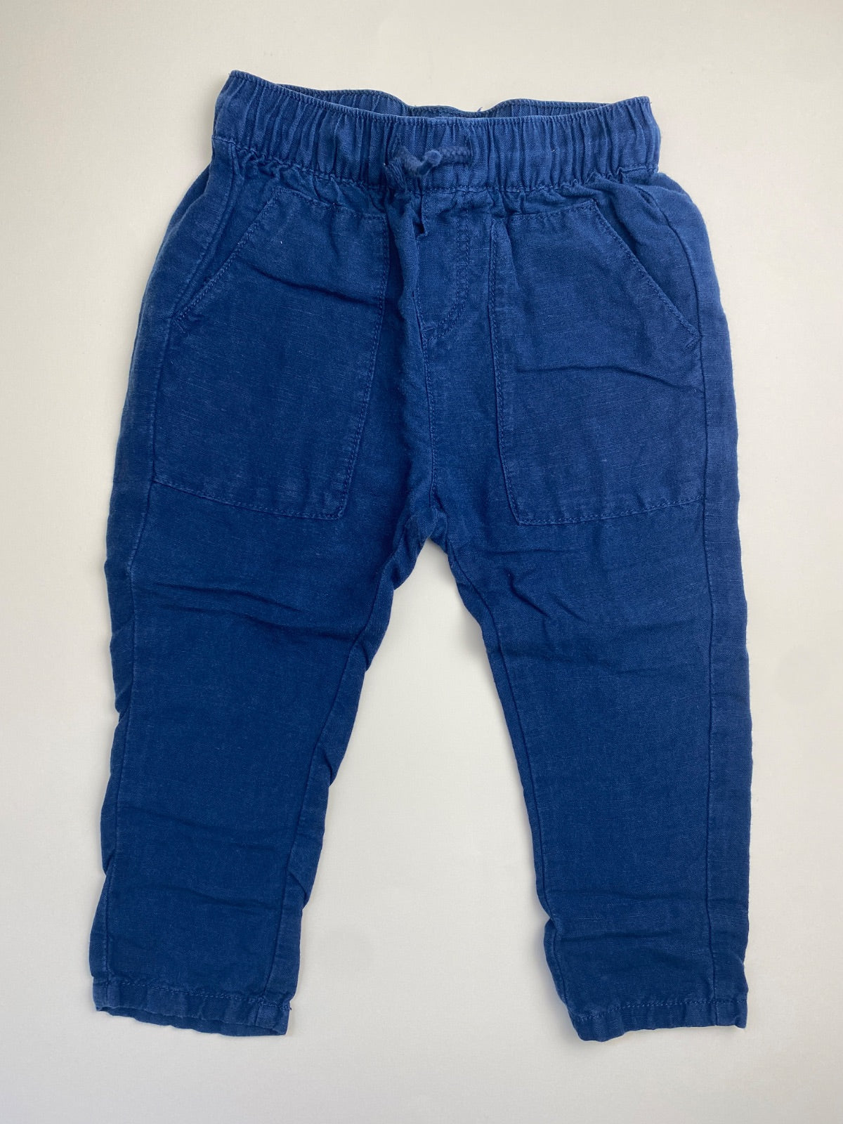 Pantaloni bambino blu scuro con elastico e coulisse