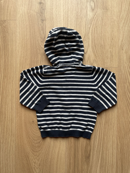 Felpa in maglia con cappuccio e zip