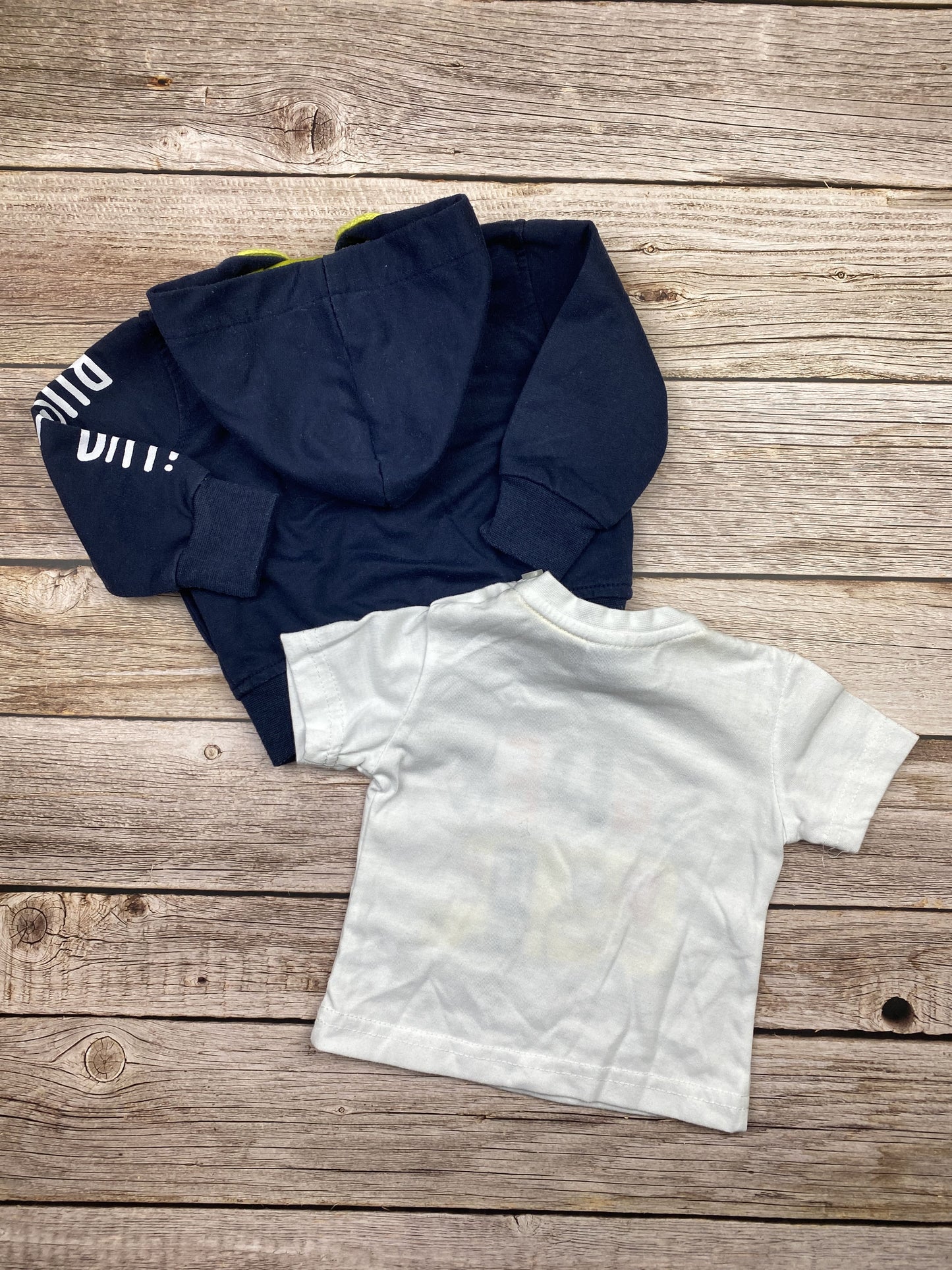 Set Felpa con zip e cappuccio e t-shirt manica lunga