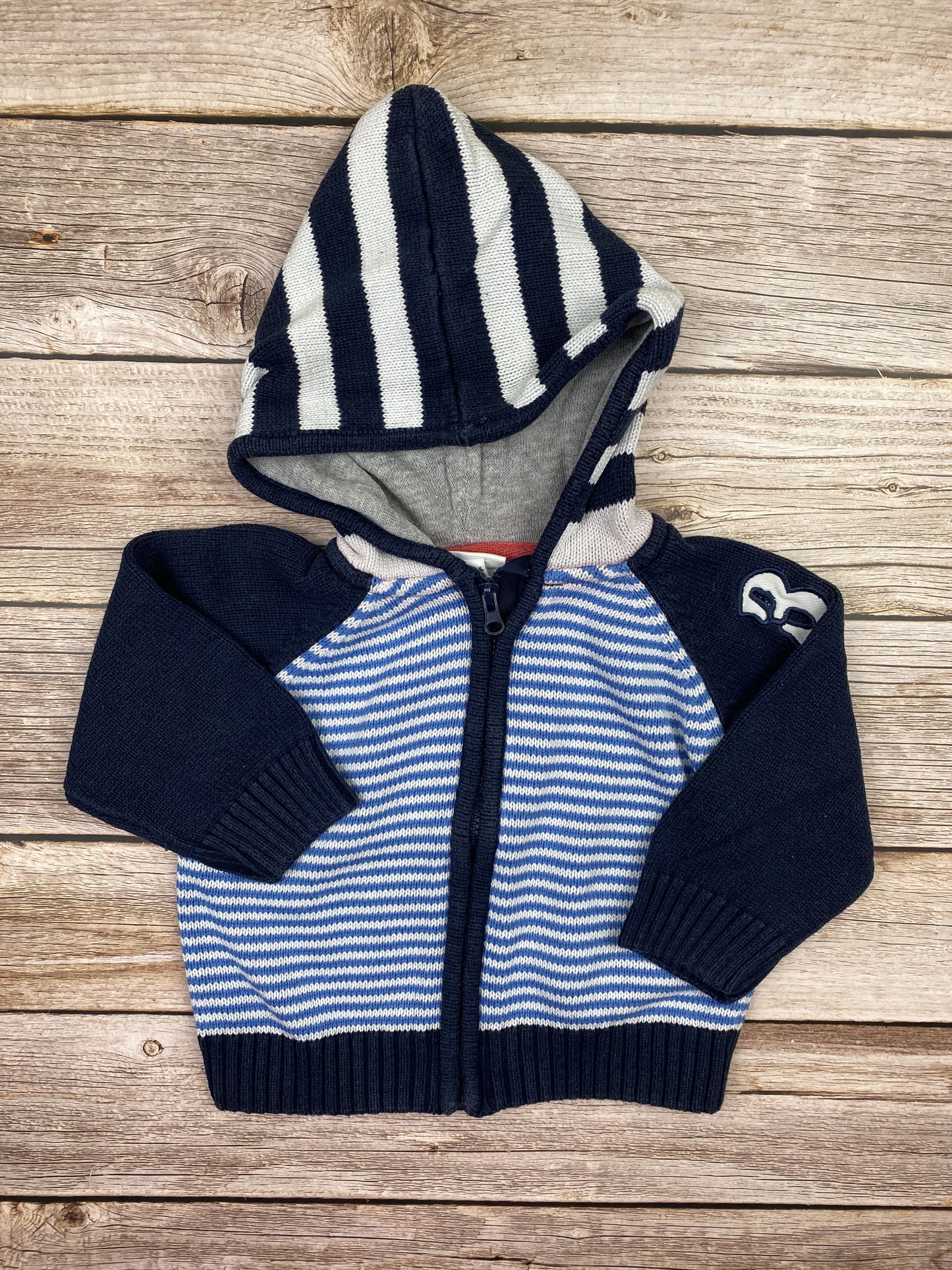 Maglione in cotone con zip e cappuccio
