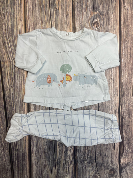 Set t-shirt manica lunga e pantalone con piedini