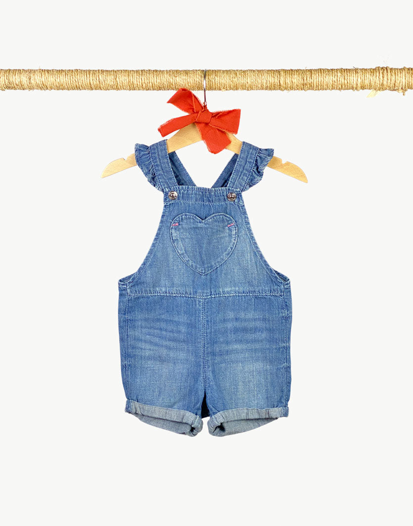 Salopette in jeans leggero con pantalone corto