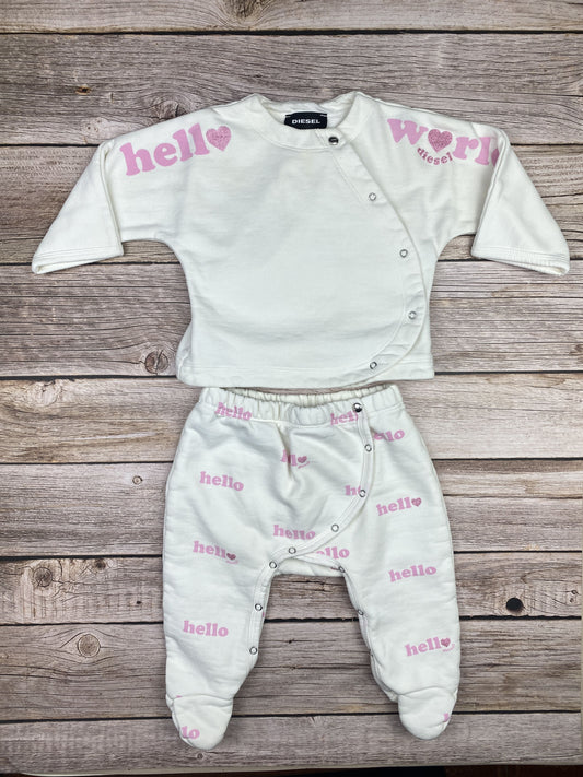 Set felpa girocollo e pantalone con piedini
