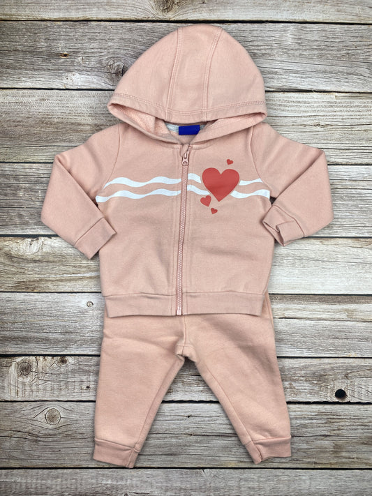 Set Felpa con cappuccio e zip, pantalone