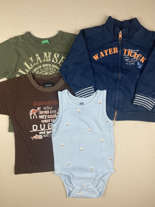 Set felpa, body senza manica e due t-shirt