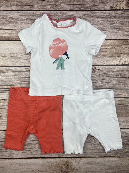 Set t-shirt manica corta e due paia di leggins