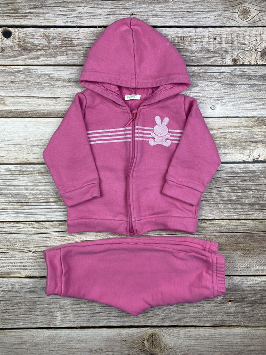 Set felpa con zip e cappuccio e pantalone