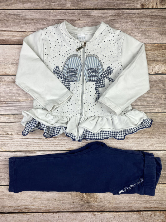 Set felpa con zip e pantalone