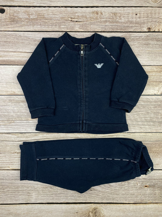 Set felpa girocollo con zip e pantalone