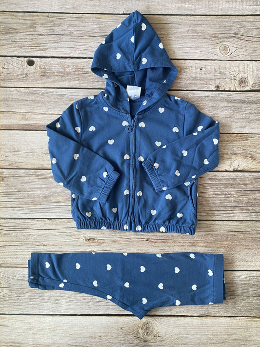 Set felpa con zip e cappuccio e pantalone