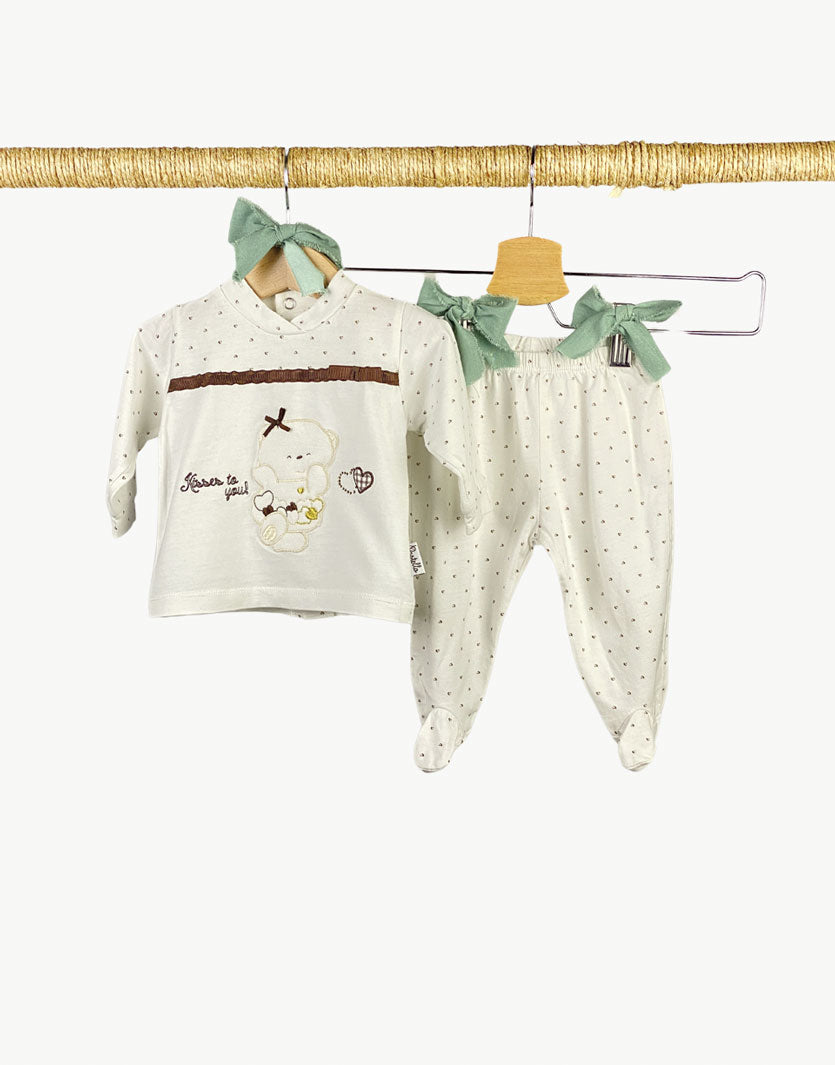 Set con t-shirt e pantaloni con piedini