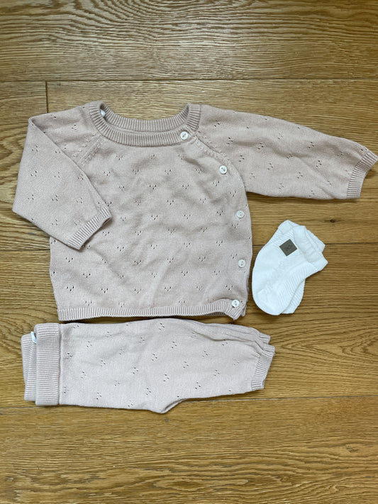 Set maglione in cotone, pantalone e calzini