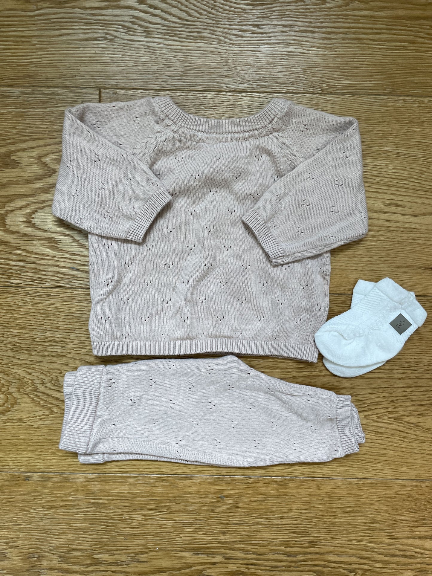 Set maglione in cotone, pantalone e calzini