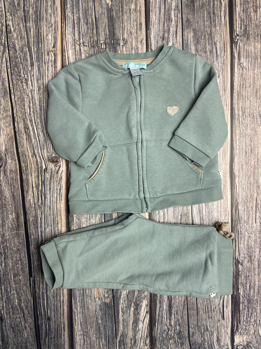 Set felpa con zip e pantalone