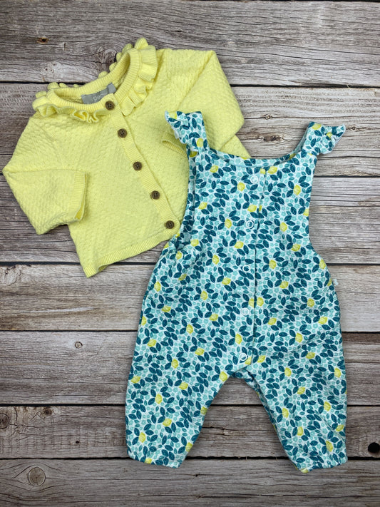 Set salopette e maglione in cotone