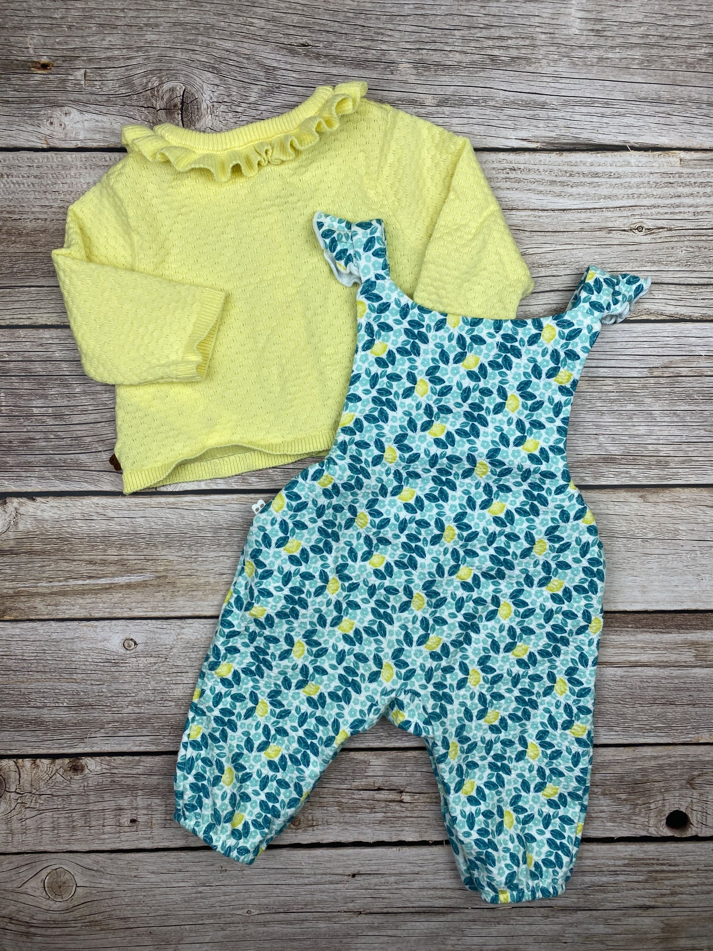 Set salopette e maglione in cotone