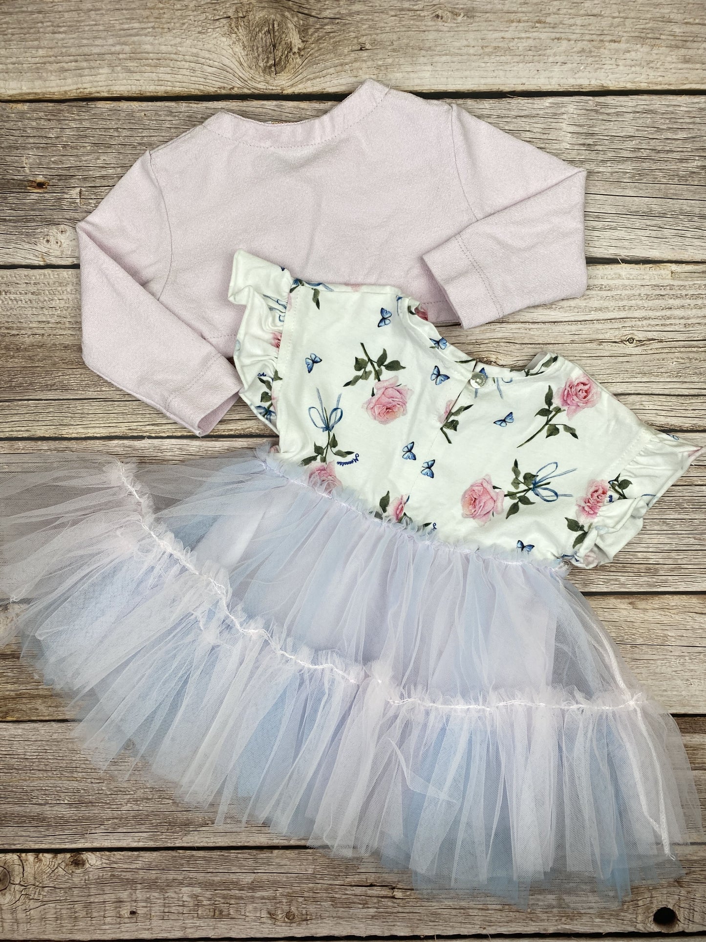 Set vestito manica corta e maglione in cotone