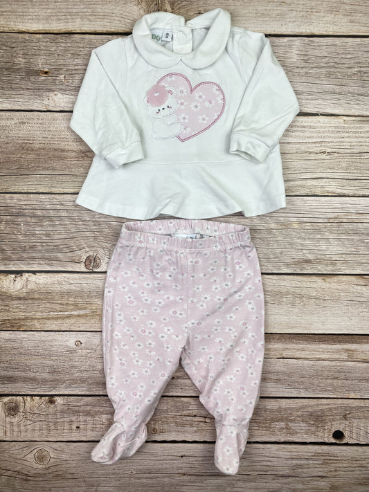 Set t-shirt manica lunga e pantalone con piedini