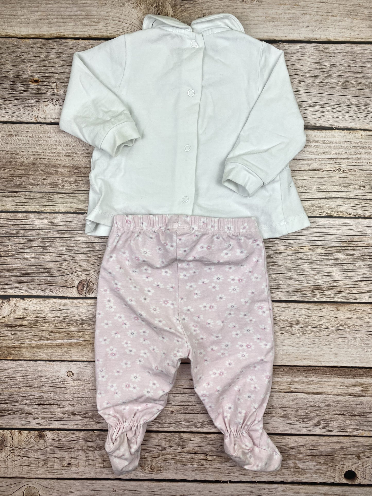 Set t-shirt manica lunga e pantalone con piedini